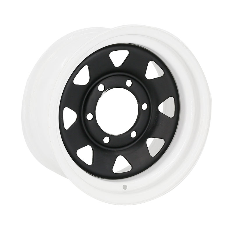 BLACK & WHITE 8 SPOKE WHEELS 